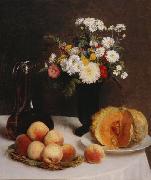 Henri Fantin-Latour Still Life with a Carafe, Flowers and Fruit Germany oil painting artist